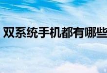 雙系統(tǒng)手機都有哪些（雙系統(tǒng)手機都有哪些）