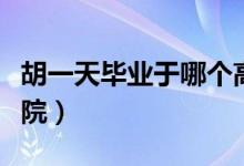 胡一天畢業(yè)于哪個高中（胡一天畢業(yè)于哪所學(xué)院）