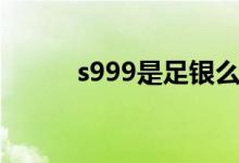 s999是足銀么（s999是什么銀）