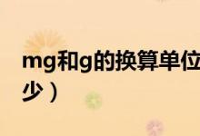 mg和g的換算單位（mg和g的換算單位是多少）