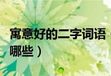 寓意好的二字詞語（寓意“好”的二字詞語有哪些）