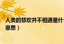 人類的悲歡并不相通是什么梗（人類的悲歡并不相通是什么意思）