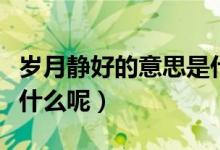 歲月靜好的意思是什么?。q月靜好的意思是什么呢）