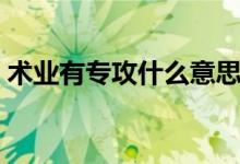 術(shù)業(yè)有專攻什么意思（術(shù)業(yè)有專攻什么意思）