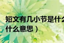 短文有幾小節(jié)是什么意思（短文有幾個小節(jié)是什么意思）