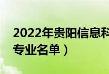 2022年貴陽(yáng)信息科技學(xué)院有哪些專業(yè)（開設(shè)專業(yè)名單）