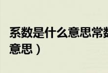 系數(shù)是什么意思常數(shù)是什么意思（系數(shù)是什么意思）