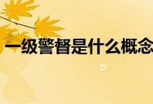一級(jí)警督是什么概念（一級(jí)警督是什么級(jí)別）