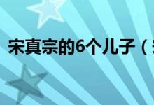 宋真宗的6個(gè)兒子（宋真宗一共有幾個(gè)兒子）