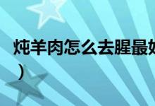 燉羊肉怎么去腥最好吃（燉羊肉怎么去除膻味）