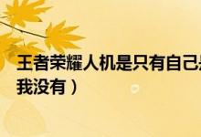 王者榮耀人機(jī)是只有自己是人嗎（王者榮耀超級人機(jī)為什么我沒有）