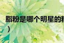 脂粉是哪個明星的粉絲（脂粉是什么樣的粉絲）