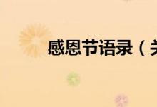 感恩節(jié)語錄（關(guān)于感恩節(jié)的句子）