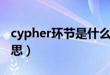 cypher環(huán)節(jié)是什么意思（cypher圍圈什么意思）