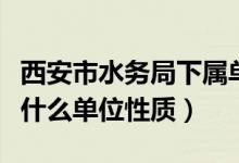西安市水務(wù)局下屬單位什么性質(zhì)（水務(wù)局屬于什么單位性質(zhì)）