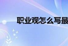 職業(yè)觀怎么寫最好（職業(yè)觀怎么寫）