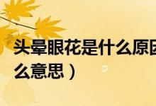 頭暈眼花是什么原因引起的?。^暈眼花是什么意思）