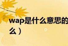 wap是什么意思的縮寫（wap縮寫意思是什么）