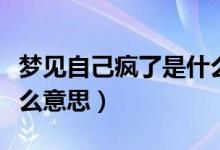 夢(mèng)見自己瘋了是什么兆頭（夢(mèng)見自己瘋了是什么意思）