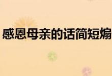 感恩母親的話簡短煽情（感恩母親的話20字）