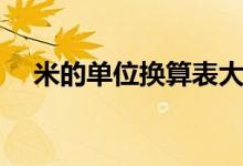 米的單位換算表大全（米的單位是多少）