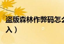盜版森林作弊碼怎么輸入（森林作弊碼怎么輸入）