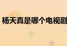 楊天真是哪個電視劇里的（楊天真是誰演的）