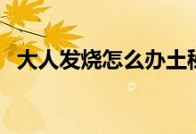 大人發(fā)燒怎么辦土秘方（大人發(fā)燒怎么辦）