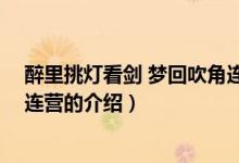 醉里挑燈看劍 夢回吹角連營（關(guān)于醉里挑燈看劍 夢回吹角連營的介紹）