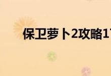 保衛(wèi)蘿卜2攻略17（怎么玩容易過關(guān)）