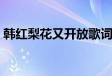 韓紅梨花又開放歌詞（梨花又開放整首歌詞）