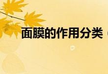 面膜的作用分類（面膜的作用和功效）