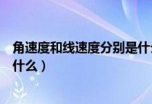 角速度和線速度分別是什么（角速度和線速度的概念分別是什么）
