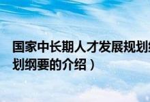 國(guó)家中長(zhǎng)期人才發(fā)展規(guī)劃綱要（關(guān)于國(guó)家中長(zhǎng)期人才發(fā)展規(guī)劃綱要的介紹）
