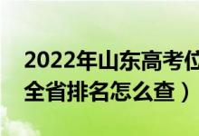2022年山東高考位次排名查詢（個人成績在全省排名怎么查）