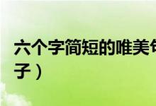 六個(gè)字簡(jiǎn)短的唯美句子（六個(gè)字簡(jiǎn)短的唯美句子）