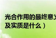 光合作用的最終意義是什么（光合作用的意義及實(shí)質(zhì)是什么）
