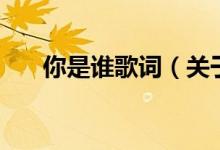 你是誰歌詞（關(guān)于你是誰歌詞的介紹）