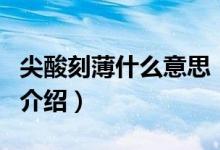 尖酸刻薄什么意思（關(guān)于尖酸刻薄什么意思的介紹）