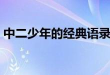 中二少年的經(jīng)典語錄（中二少年的經(jīng)典語錄）