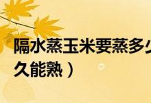 隔水蒸玉米要蒸多少分鐘會熟（玉米隔水蒸多久能熟）