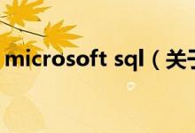 microsoft sql（關(guān)于microsoft sql的介紹）