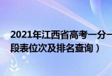 2021年江西省高考一分一段排位（2022年江西高考一分一段表位次及排名查詢）