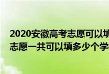 2020安徽高考志愿可以填多少學校（2022年安徽高考專科志愿一共可以填多少個學校）