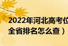 2022年河北高考位次排名查詢（個(gè)人成績在全省排名怎么查）
