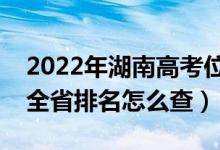 2022年湖南高考位次排名查詢（個人成績在全省排名怎么查）
