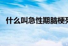 什么叫急性期腦梗死（什么是急性腦梗死）