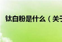 鈦白粉是什么（關(guān)于鈦白粉是什么的介紹）