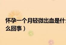 懷孕一個(gè)月輕微出血是什么情況（懷孕一個(gè)月有輕微出血怎么回事）