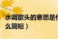水調(diào)歌頭的意思是什么（水調(diào)歌頭的意思是什么簡(jiǎn)短）